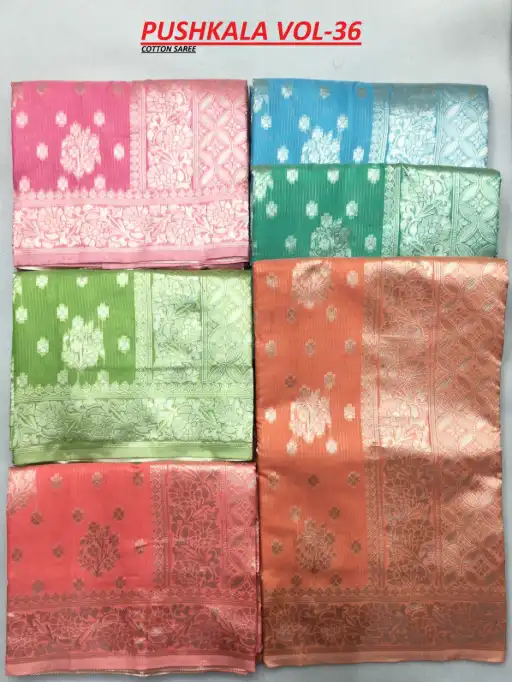 Shakunt Weaves Pushkala Cotton Fancy Sarees Wholesale Collection - Image 2