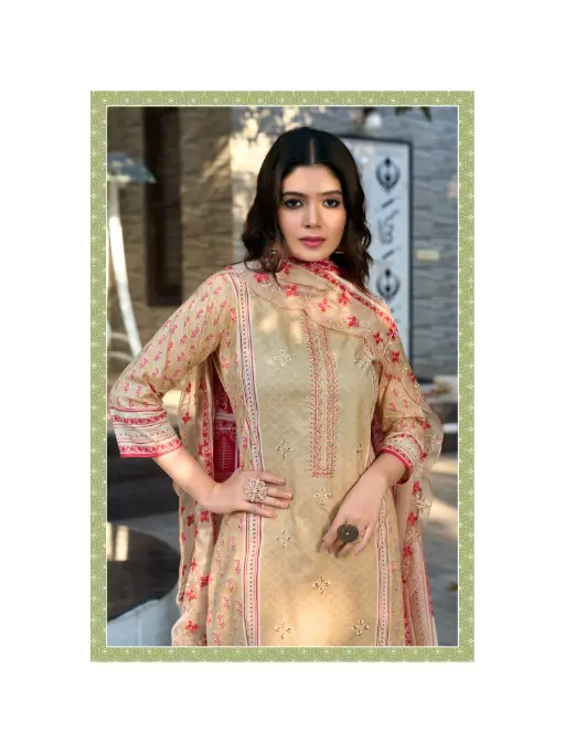 Sharaddha Designer Bin Saeed Vol14 Cotton Embroidered Salwar Suit Catalog - Image 2