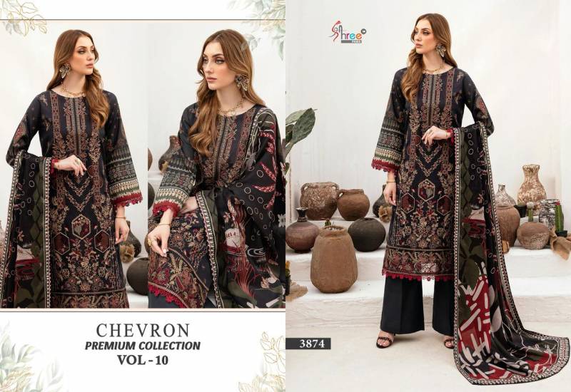 Shree Chevron Premium Collection Vol 10 Pakistani Suits Wholesale Catalog - Image 6