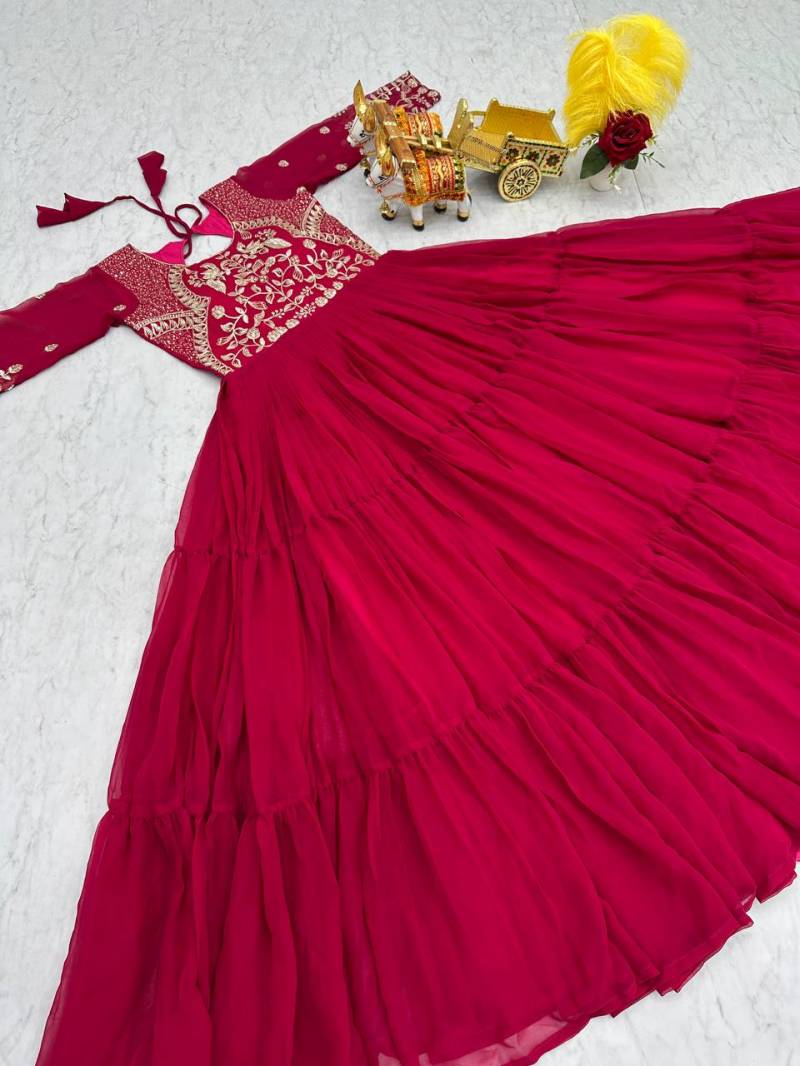 Sn 2428 Amazing Faux Georgette Designer Readymade Gown Catalog — Wholesale Anarkali Kurti, Vardan Ethnic wholesale from Surat - Gallery Image 5