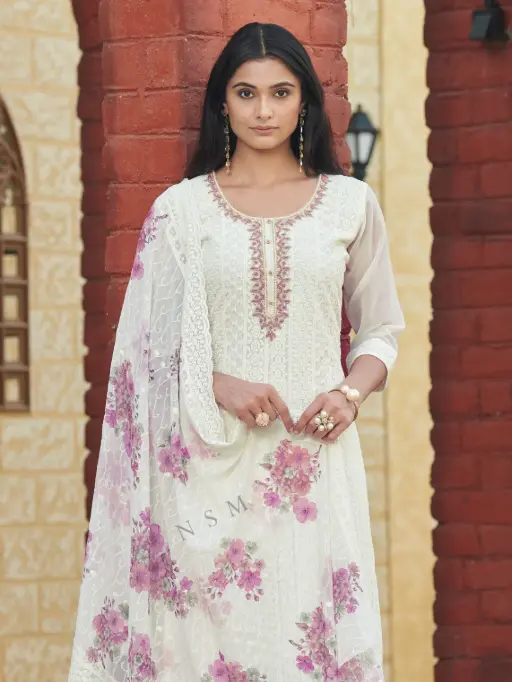 Softy Heavy Schiffli Georgette with Handwork Fancy Salwar Suit Collection