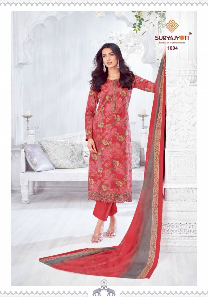 Suryajyoti Kiran Vol 1 Lawn Foil Printed Salwar Suit Wholesale Catalog - Image 5