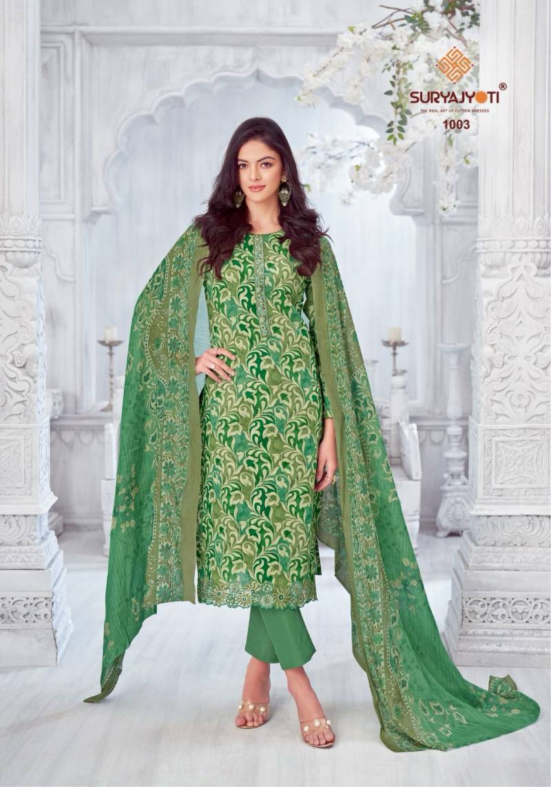 Suryajyoti Kiran Vol 1 Lawn Foil Printed Salwar Suit Wholesale Catalog - Image 3