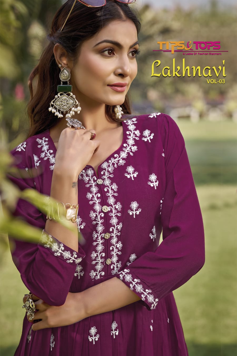 TIPS & TOPS Lakhnavi Vol 03 Fancy Embroidered Short Top Wholesale