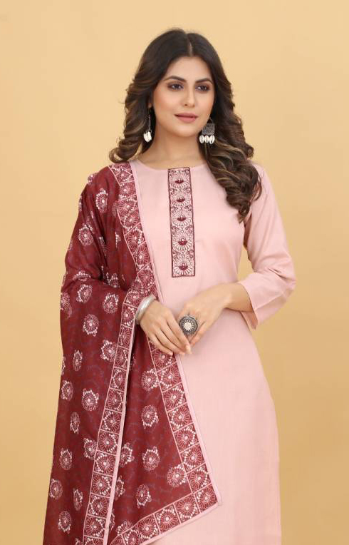 Tanyaa Cotton Work Wholesale Readymade Neck & Daman Salwar Suit Collection