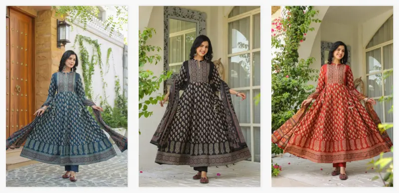 Tanyaa P 187 Designer Cotton Flared Kurti Bottom With Dupatta Wholesale Catalog - Image 7