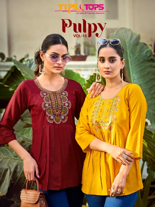Tips & Tops Pulpy Vol 15 Embroidered Rayon Short Tops Wholesale Catalog