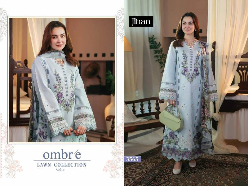 Vardan Ethnic Jihan Ombre Vol 2 Embroidered Cotton Pakistani Suit Collection - Image 2