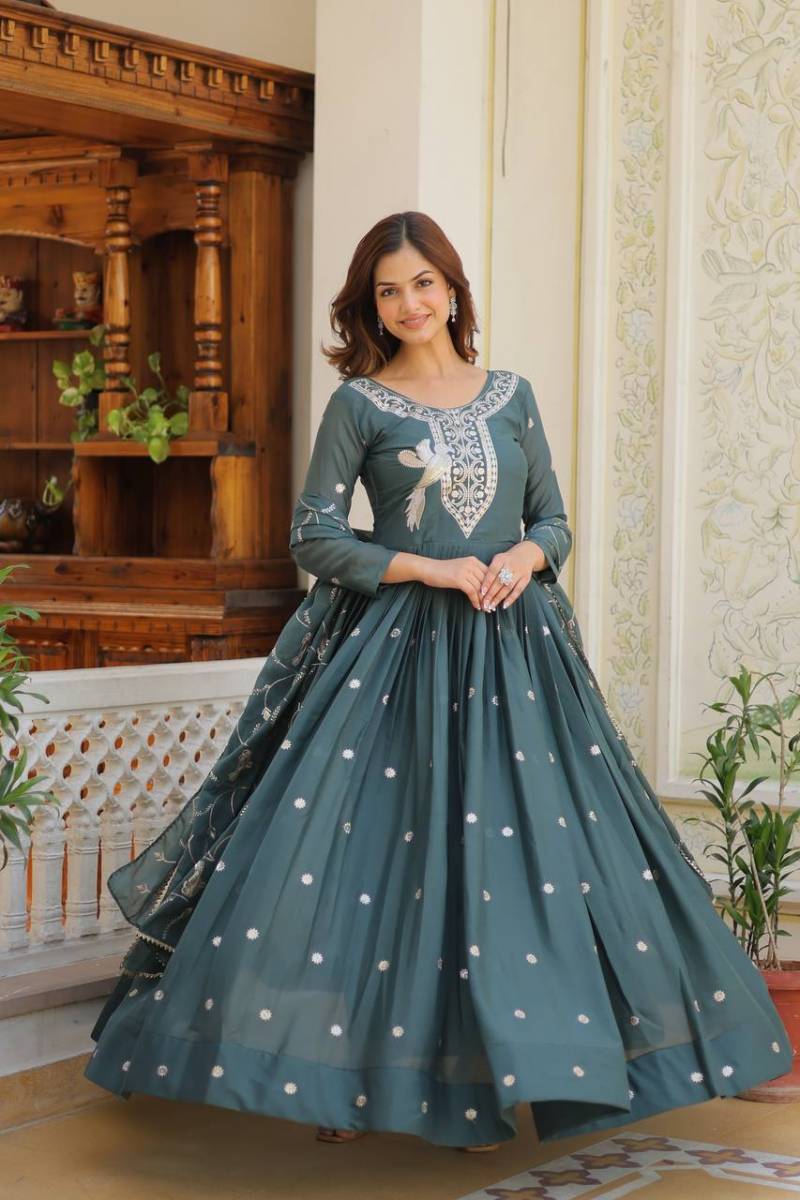 Vardan Ethnic SN 2422 Georgette Readymade Anarkali Suit Catalog