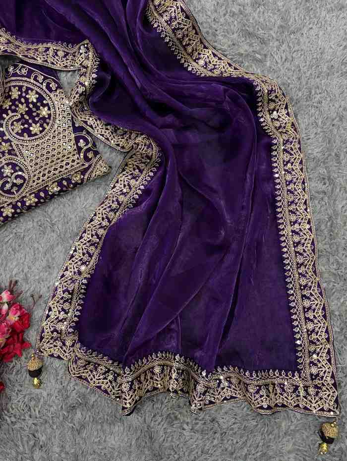 Vardan Kc 840 Jimmy Choo Sequence Embroidered Saree Collection - Image 5