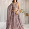Vardan Mauve Sequin Work Designer Georgette Lehenga