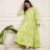 Vardan Radium Green Flared Elegant Cotton Gowns Collection