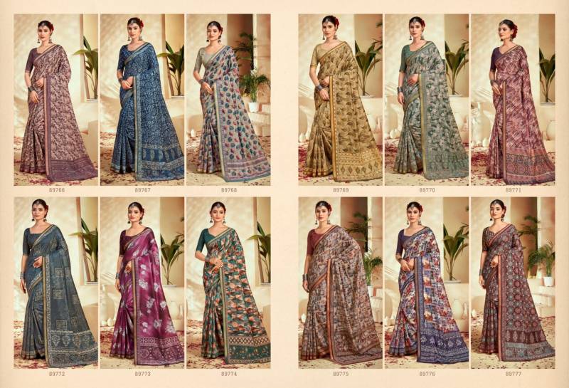 Vipul Amrapali Vol 3 Cotton Fancy Printed Saree Wholesale Catalog - Image 13