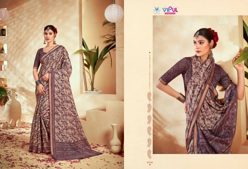 Vipul Amrapali Vol 3 Cotton Fancy Printed Saree Wholesale Catalog - Image 8