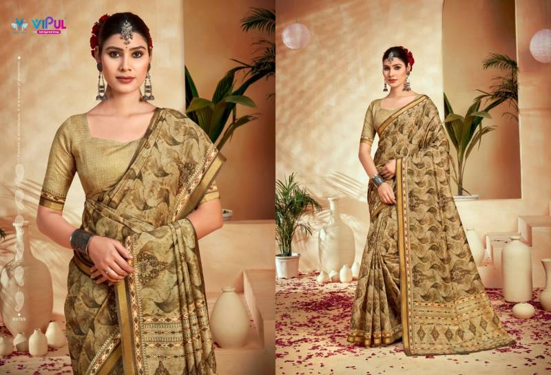 Vipul Amrapali Vol 3 Cotton Fancy Printed Saree Wholesale Catalog - Image 9