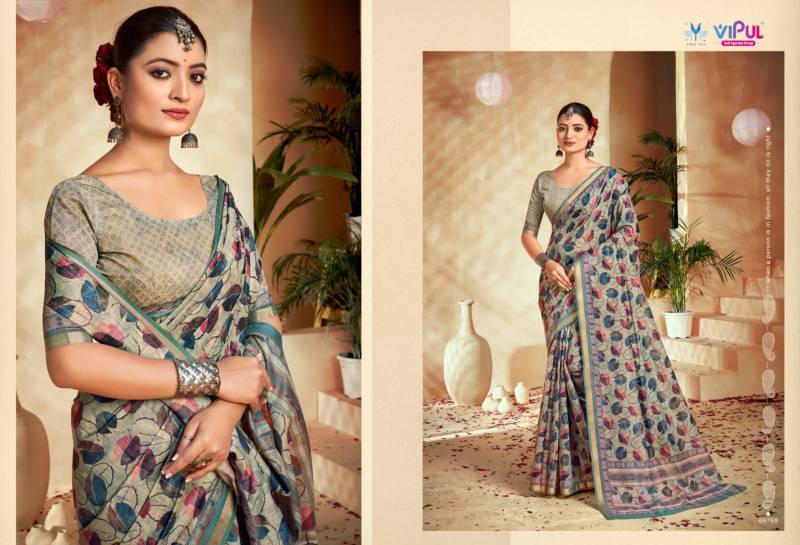 Vipul Amrapali Vol 3 Cotton Fancy Printed Saree Wholesale Catalog - Image 10