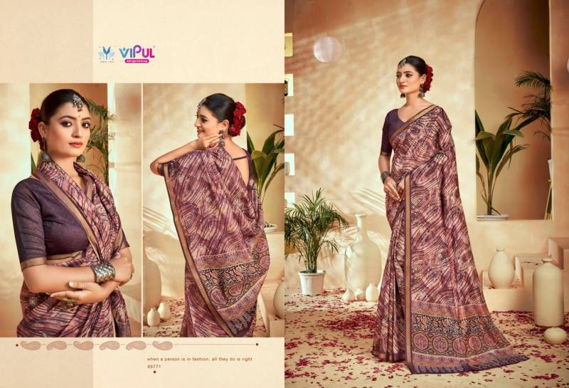 Vipul Amrapali Vol 3 Cotton Fancy Printed Saree Wholesale Catalog - Image 11