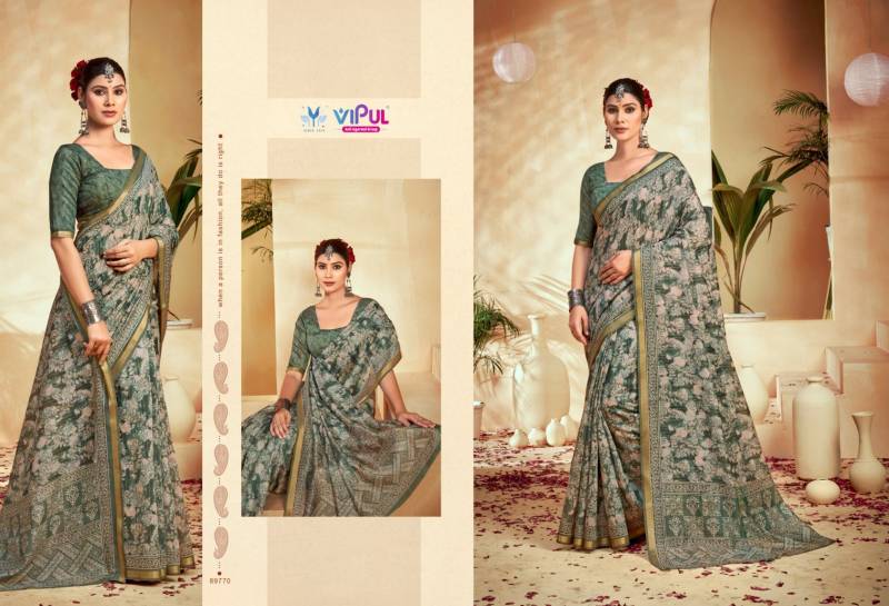 Vipul Amrapali Vol 3 Cotton Fancy Printed Saree Wholesale Catalog - Image 2