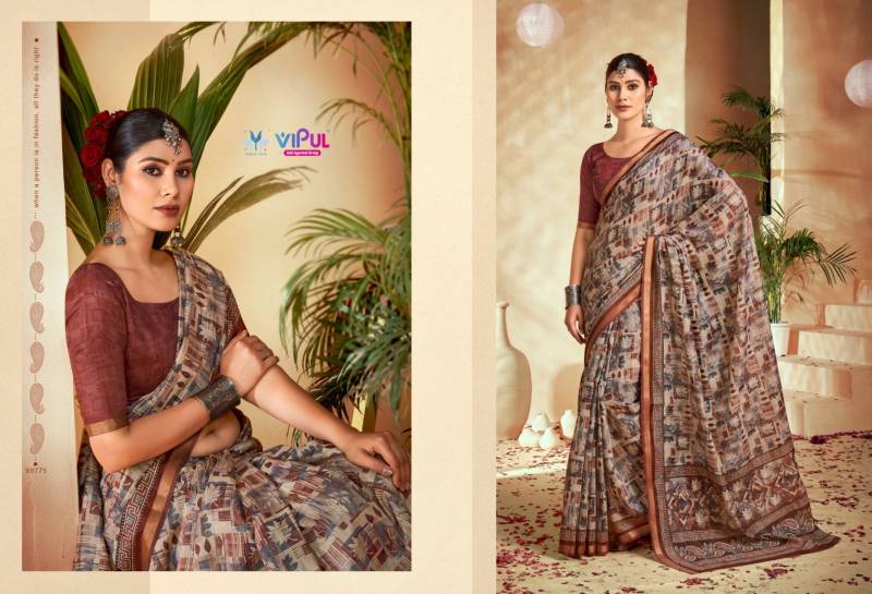 Vipul Amrapali Vol 3 Cotton Fancy Printed Saree Wholesale Catalog - Image 3