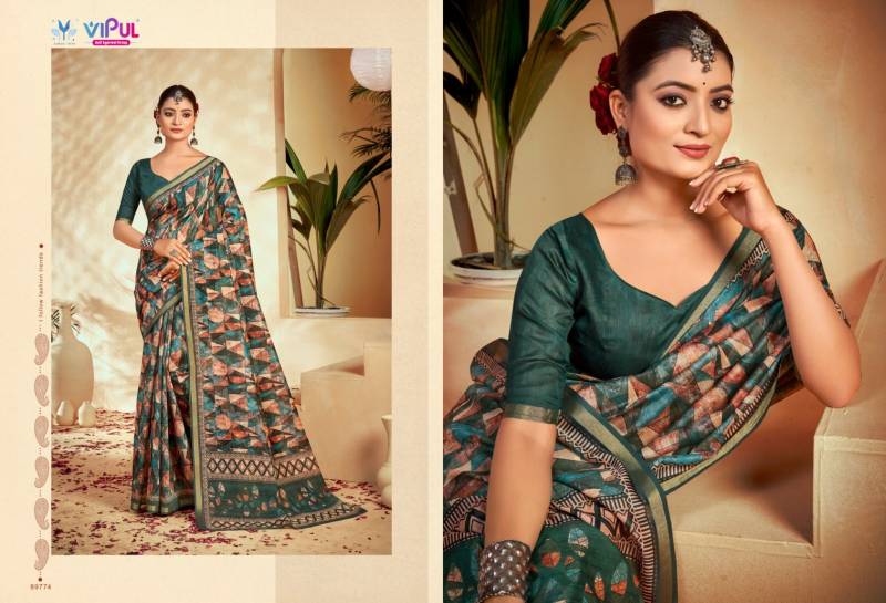 Vipul Amrapali Vol 3 Cotton Fancy Printed Saree Wholesale Catalog - Image 4