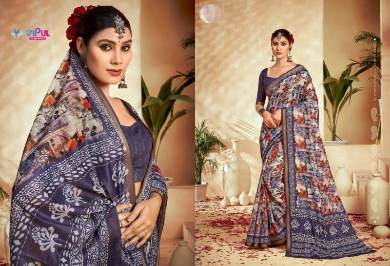 Vipul Amrapali Vol 3 Cotton Fancy Printed Saree Wholesale Catalog - Image 5