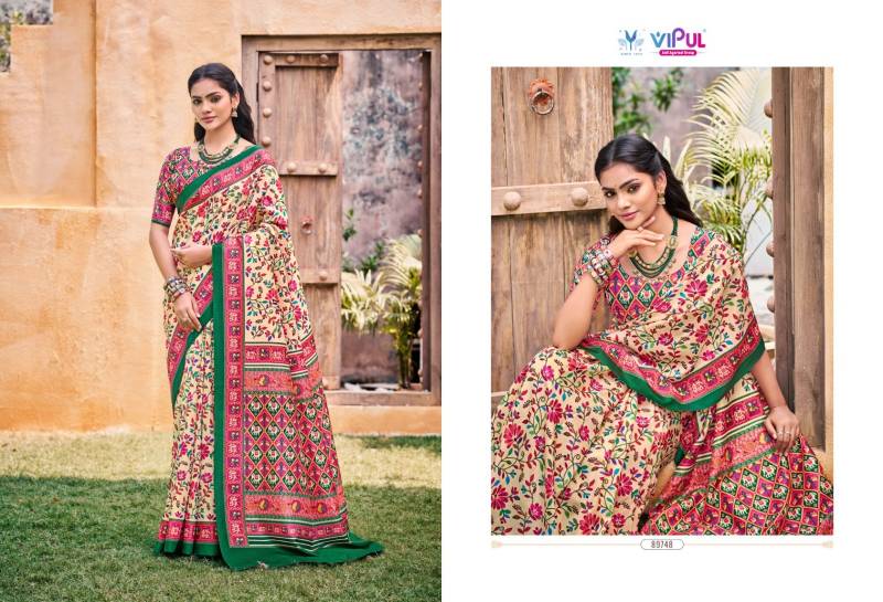 Vipul Carnival Soft Silk Fancy Printed Saree Wholesale Collection - Image 4