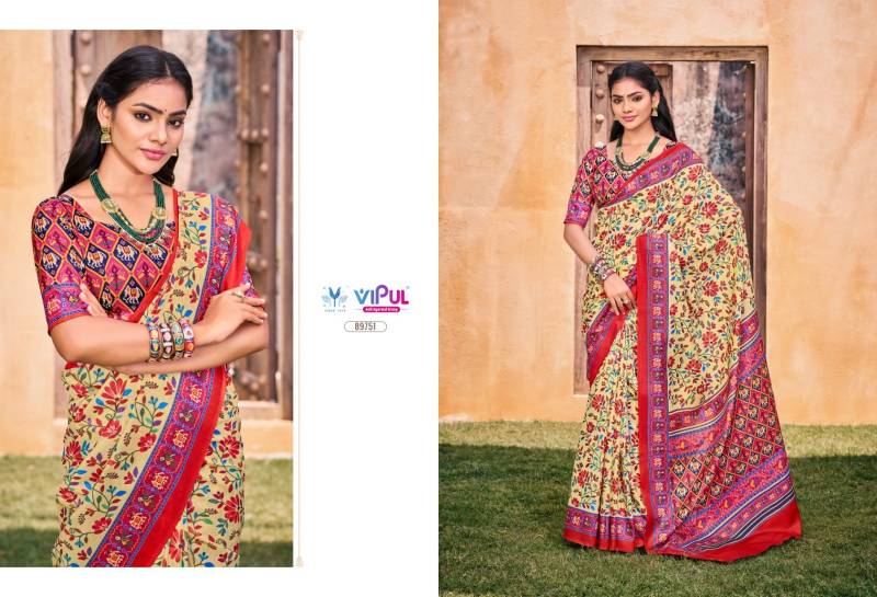 Vipul Carnival Soft Silk Fancy Printed Saree Wholesale Collection - Image 5