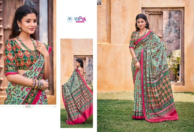 Vipul Carnival Soft Silk Fancy Printed Saree Wholesale Collection - Image 2