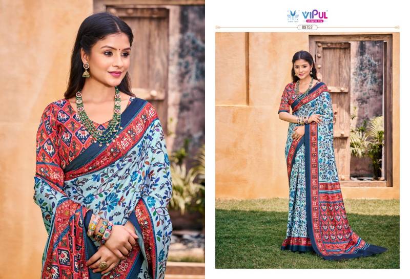 Vipul Carnival Soft Silk Fancy Printed Saree Wholesale Collection - Image 3