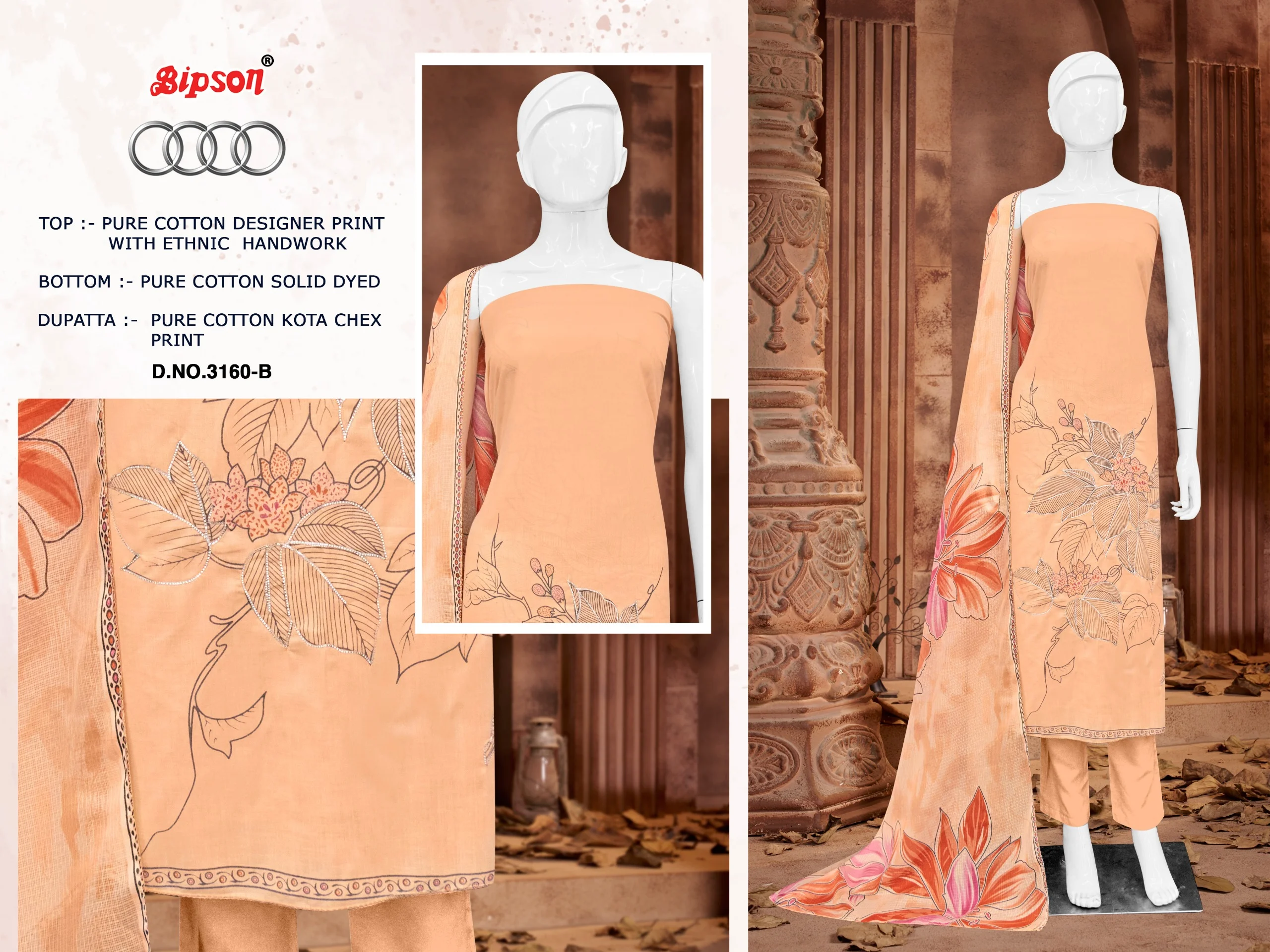 Bipson Audi 3160 Printed Designer Cotton Salwar Suit Collection - Image 4