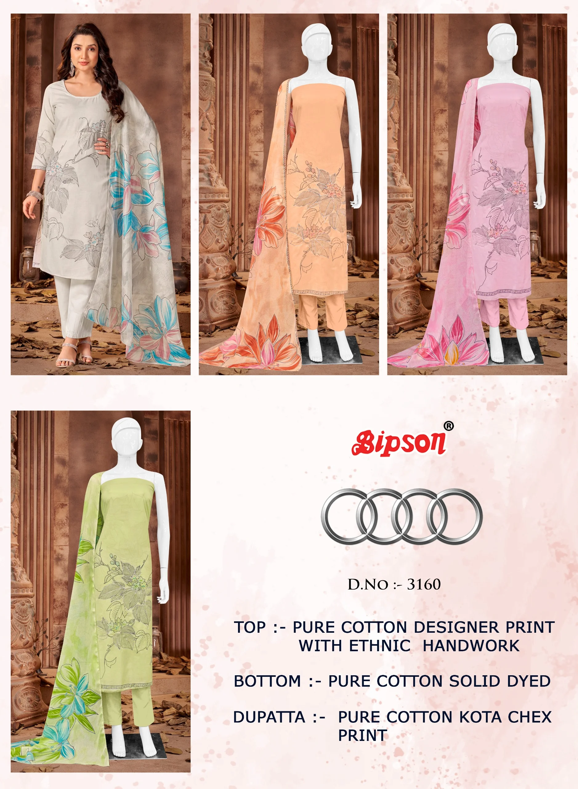 Bipson Audi 3160 Printed Designer Cotton Salwar Suit Collection - Image 6