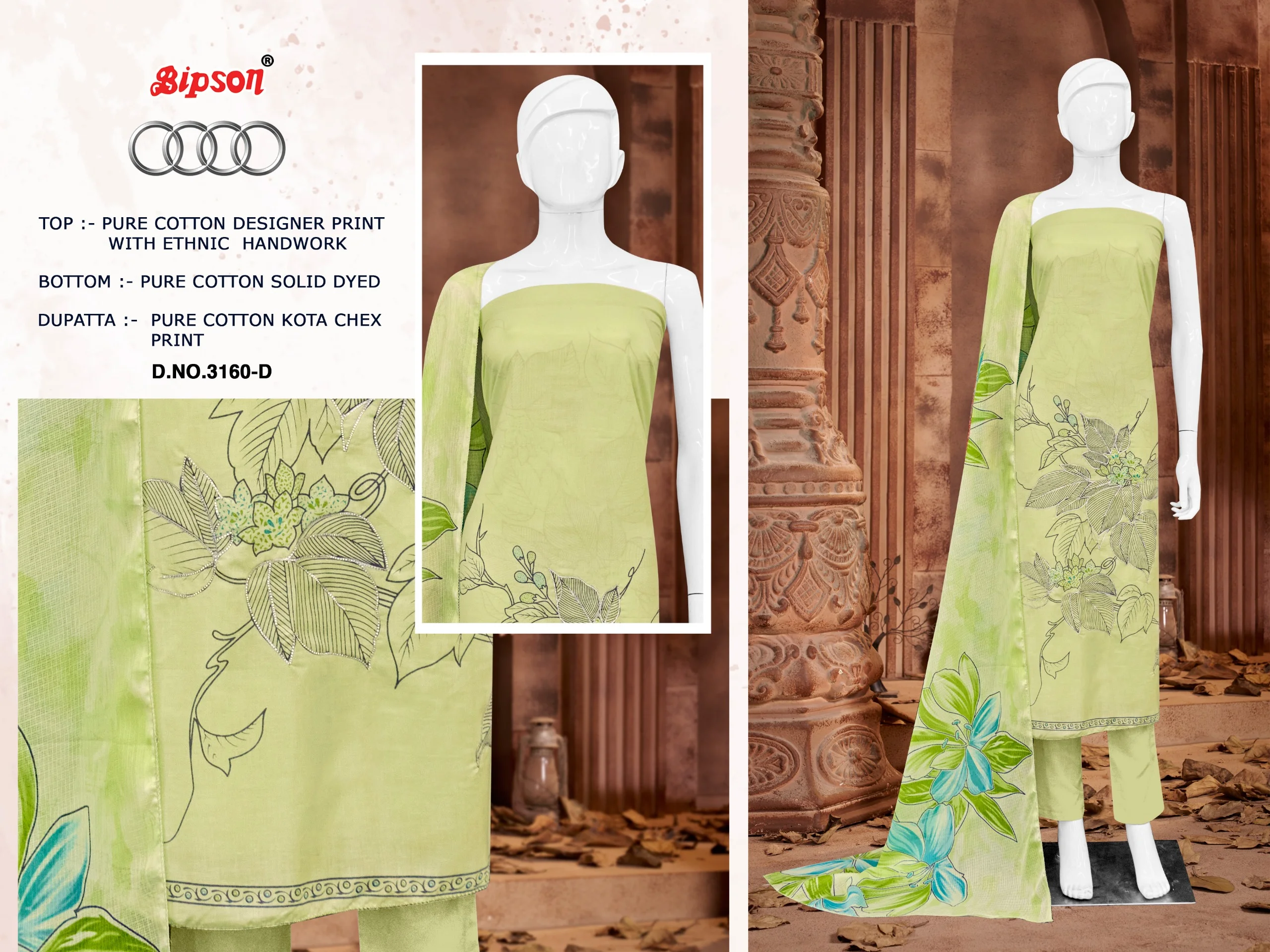 Bipson Audi 3160 Printed Designer Cotton Salwar Suit Collection - Image 3