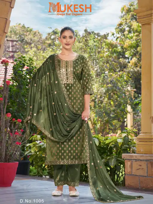 Banwery Mannat Roman Viscose Embroidered Readymade Salwar Suit Collection - Image 8