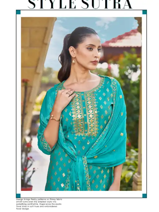 Banwery Mannat Roman Viscose Embroidered Readymade Salwar Suit Collection - Image 9