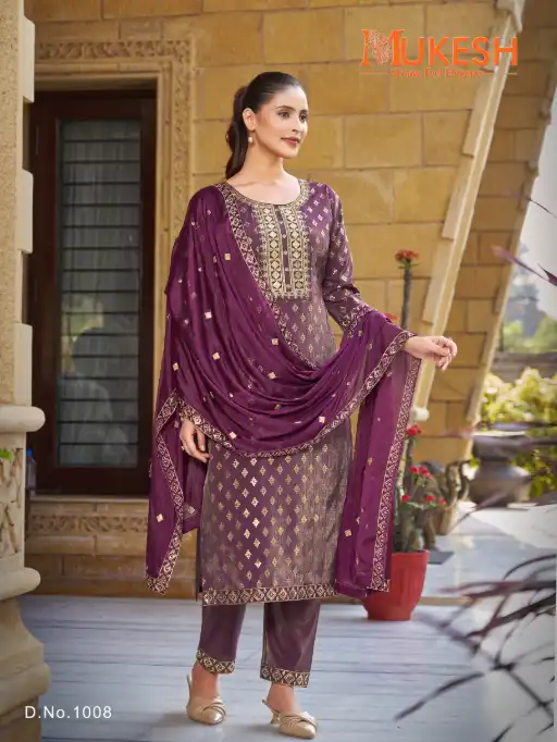 Banwery Mannat Roman Viscose Embroidered Readymade Salwar Suit Collection - Image 10