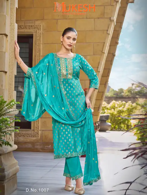 Banwery Mannat Roman Viscose Embroidered Readymade Salwar Suit Collection - Image 11
