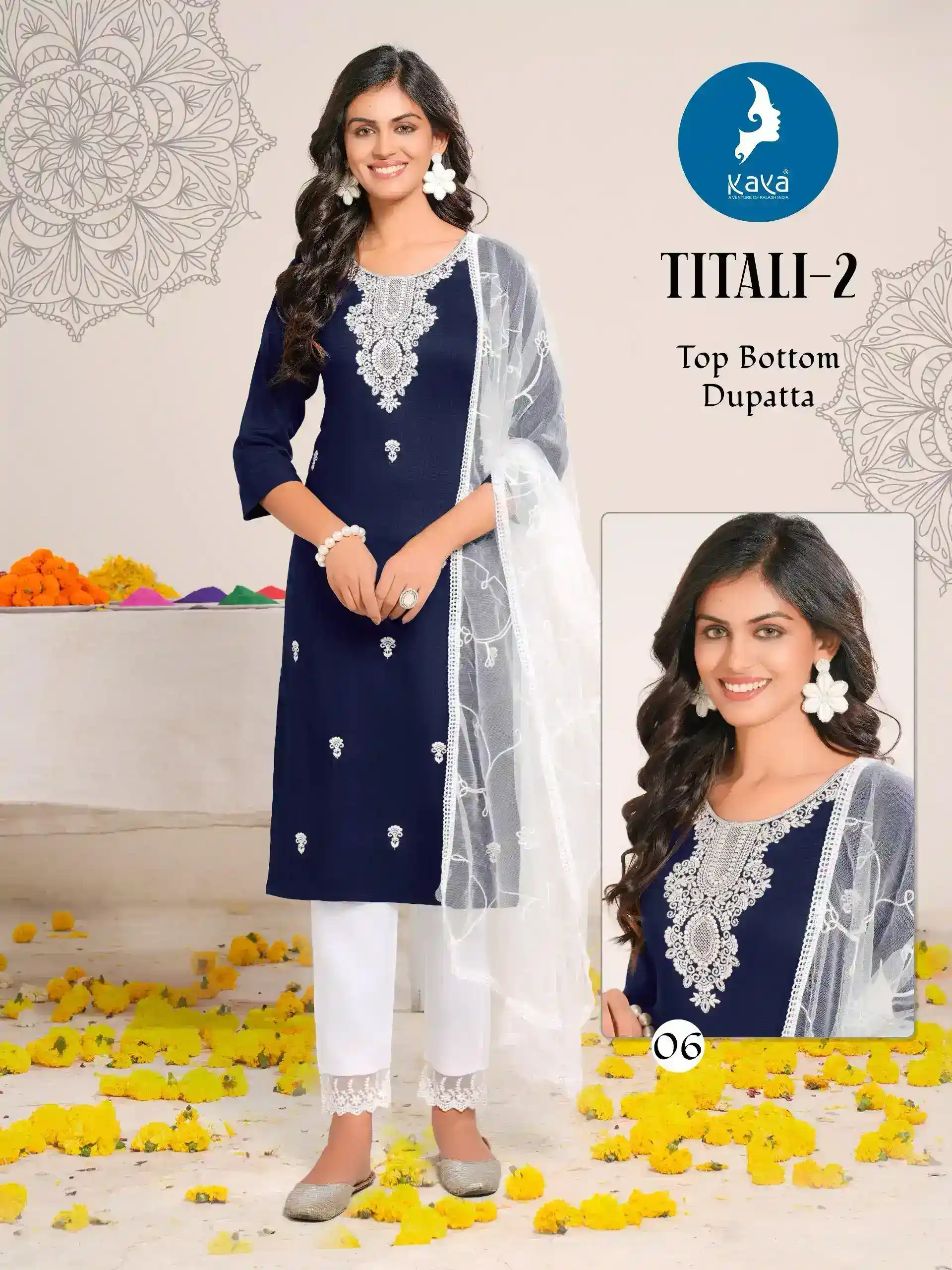 Kaya Kurti Titli-2 3 Piece Rayon Slub Kurti Wholesale Collection - Image 9