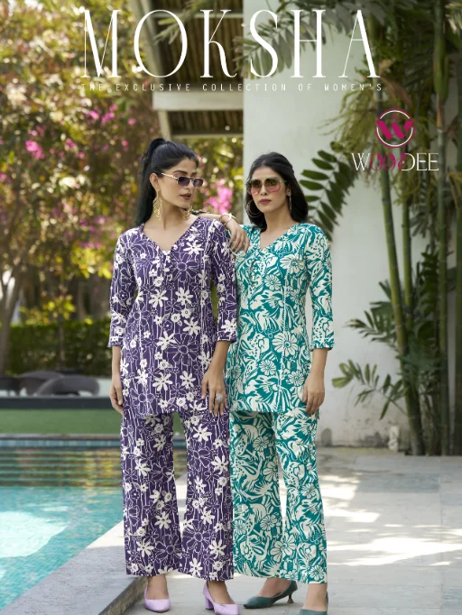 Woodee Moksha Wholesale Print Rayon Co-Ord Set Collection