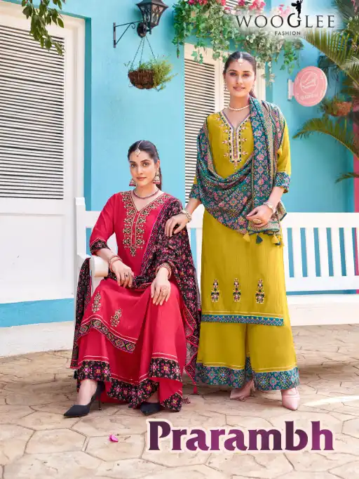 Wooglee Prarambh Weaving Readymade Salwar Suits Wholesale Catalog