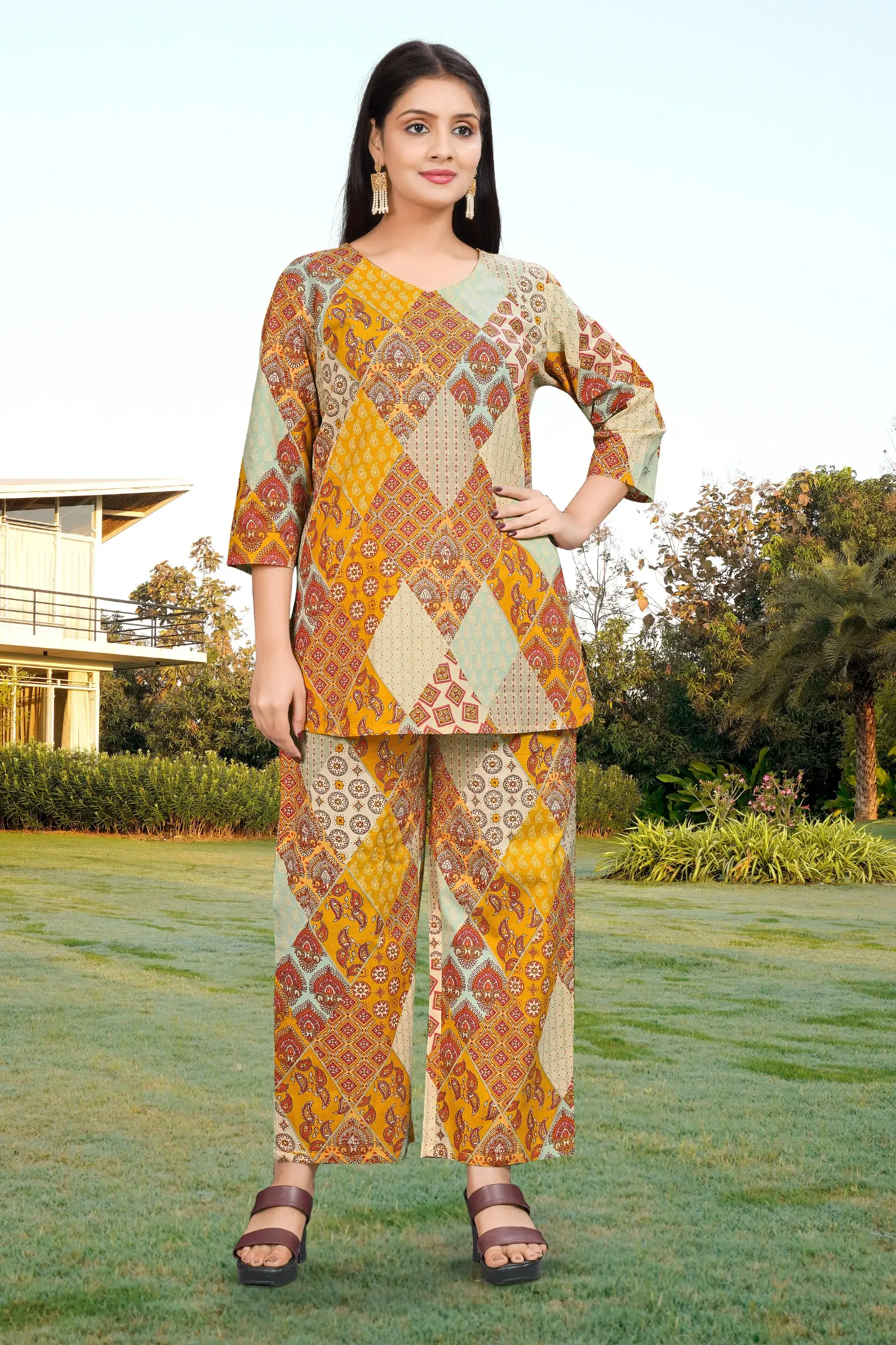 Yami Fashion Cotton Fancy Cord Set With Pant Wholesale Catalog