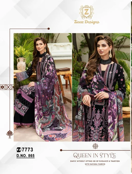 Ziaaz Designs Code 865–872 Semi-Stitched Pakistani Suit Collection