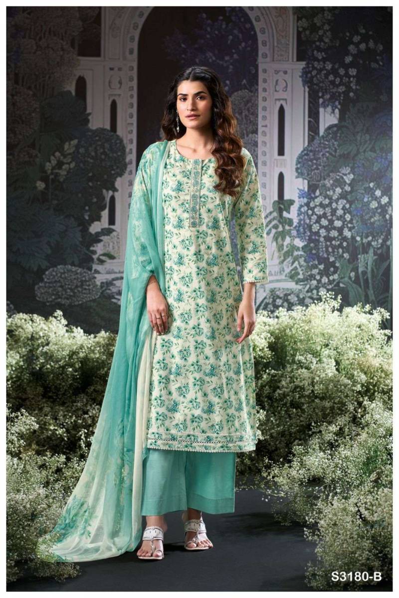 Ganga Brita Cotton Printed Embroidered Salwar Suit Catalog
