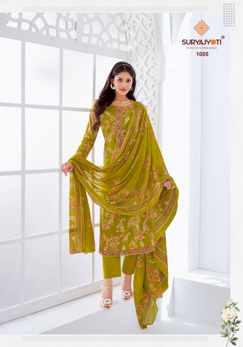 Suryajyoti Khushboo Vol 1 Lawn Foil Printed Dress Material Catalog - Image 10