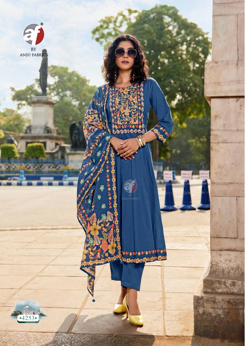 Af Cotton Kali Fancy Kurti Bottom With Dupatta Catalog