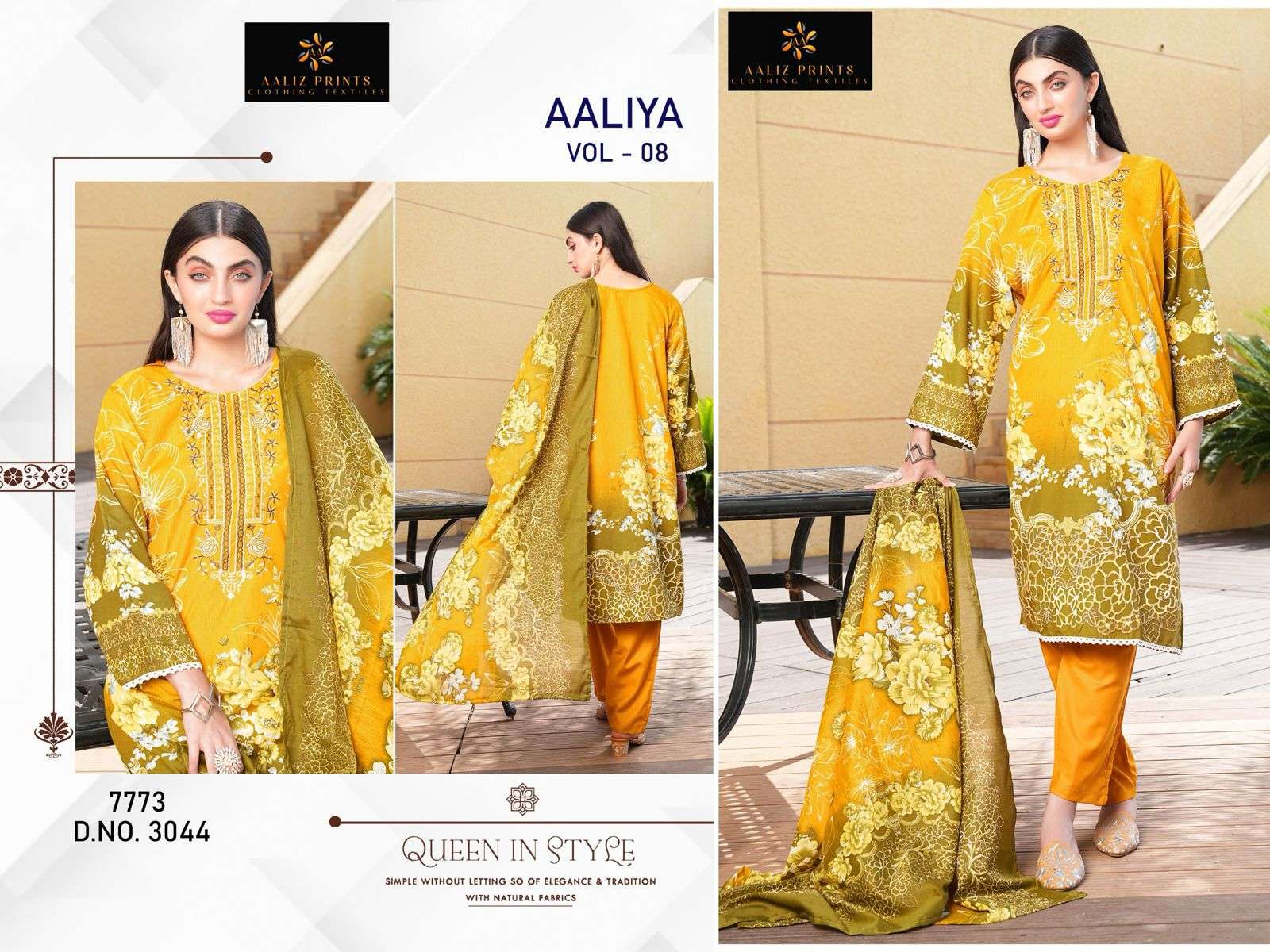 Aaliza Prints Aaliya VOL 8 Cotton Wholesale Karachi Dress Material - Image 2