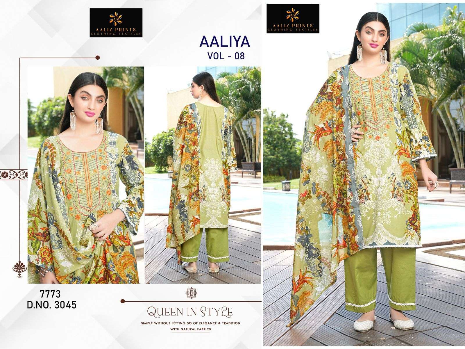 Aaliza Prints Aaliya VOL 8 Cotton Wholesale Karachi Dress Material - Image 6