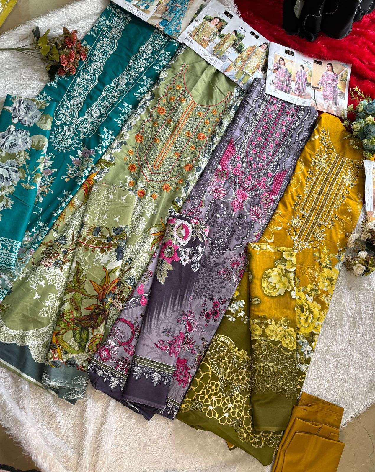 Aaliza Prints Aaliya VOL 8 Cotton Wholesale Karachi Dress Material - Image 5