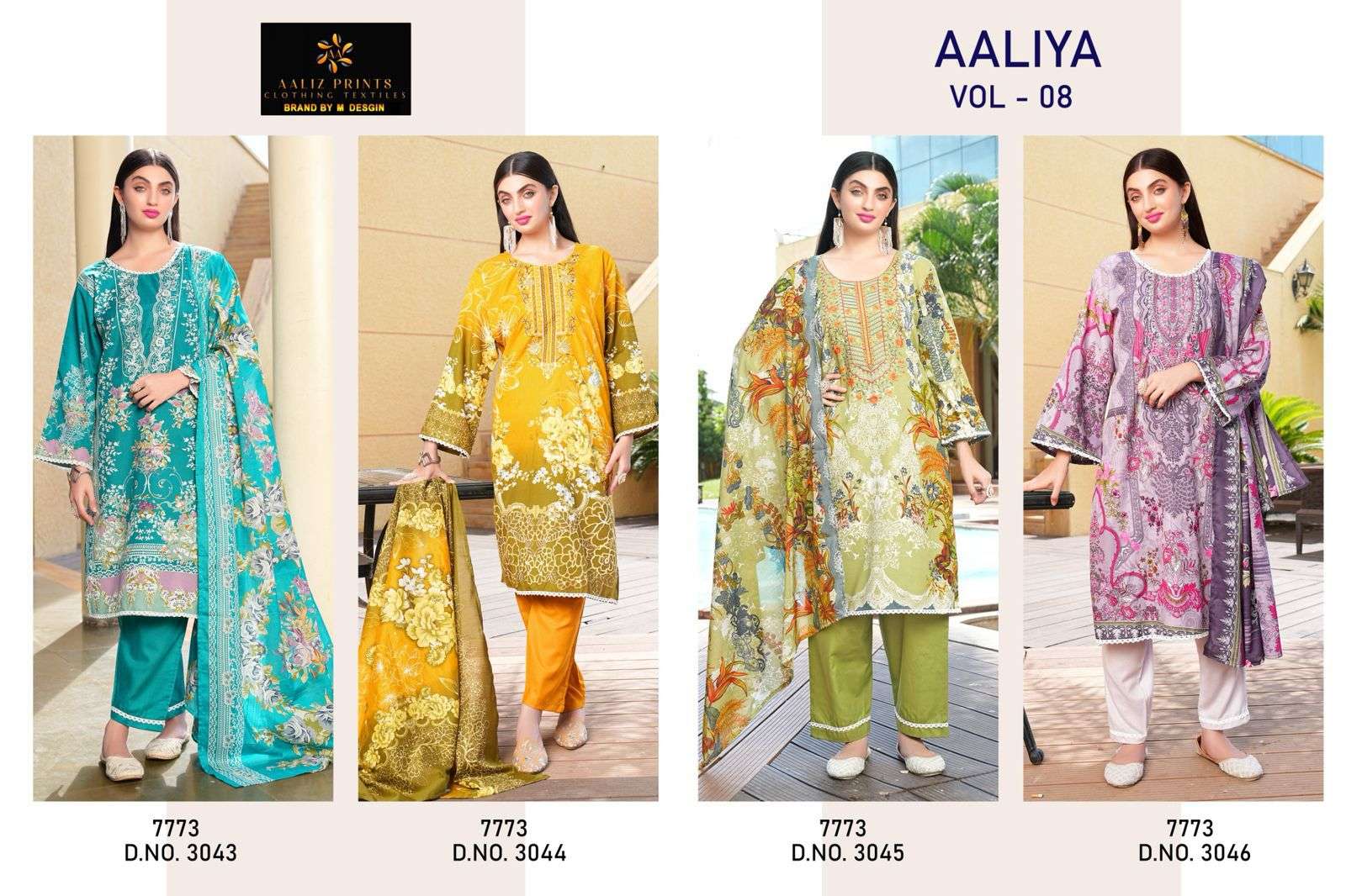 Aaliza Prints Aaliya VOL 8 Cotton Wholesale Karachi Dress Material - Image 8