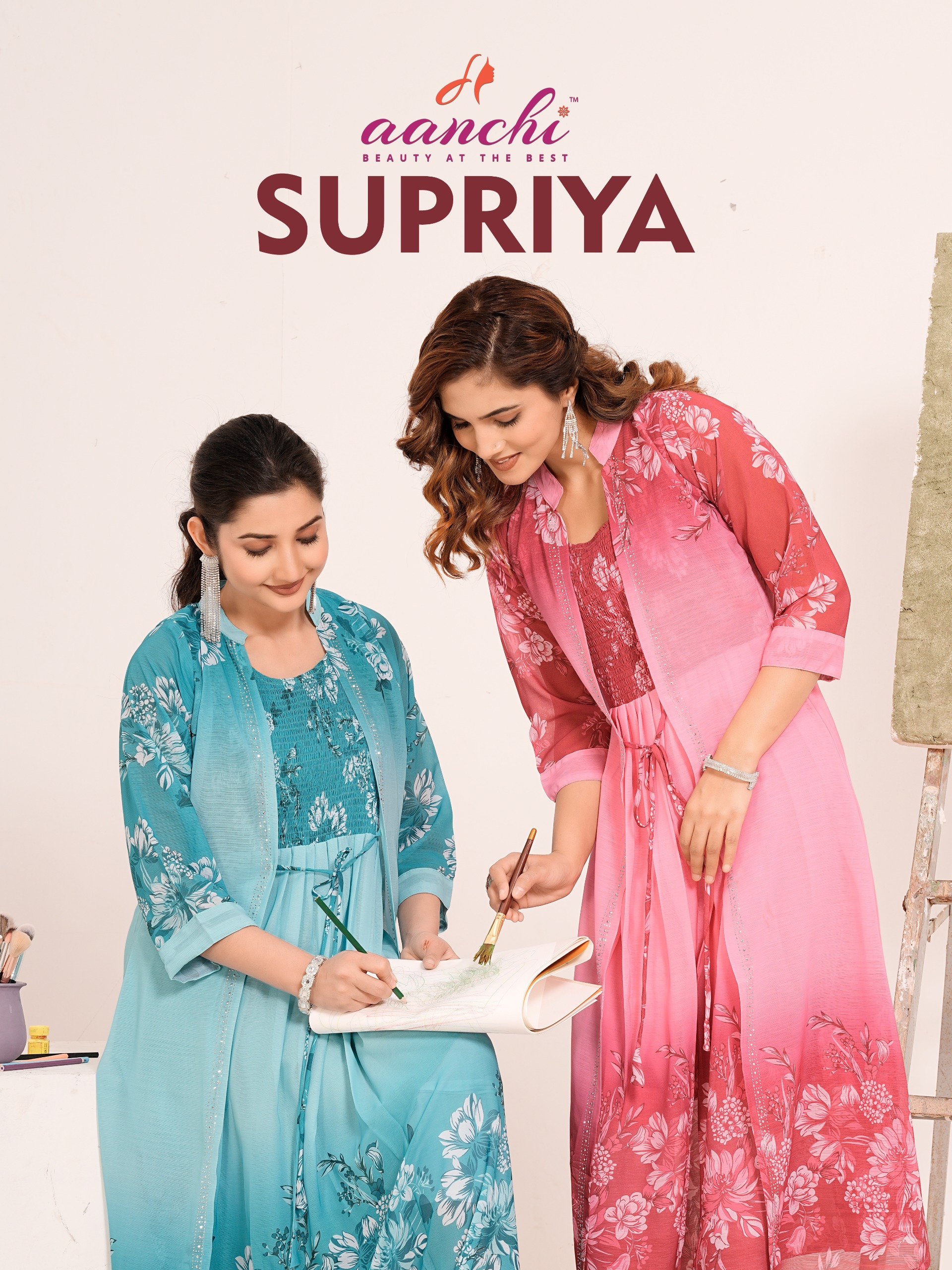 Aanchi Supriya Flair Fancy Designer Jacket Style Kurti Collection