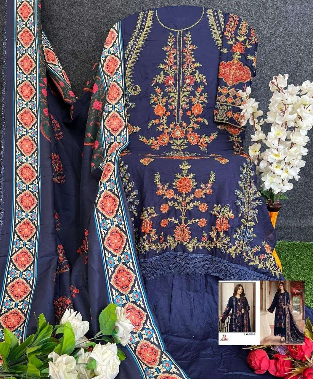 Aasha Designer 1151 Heavy Embroidered Rayon Pakistani Suit Catalog - Image 10